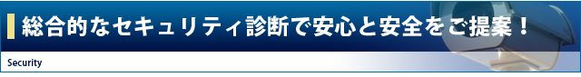 総合的なセキュリティ診断で安心と安全をご提案!